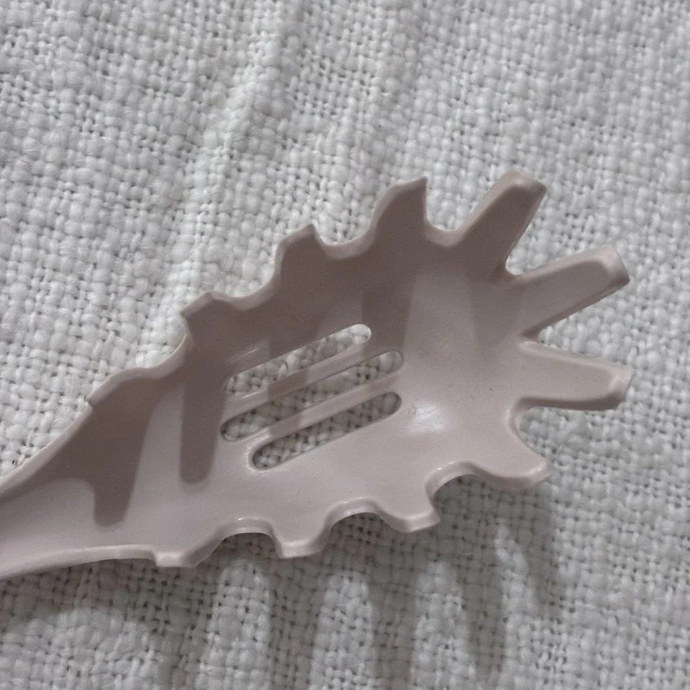 Ekco Slotted Pasta Spoon Vintage Dishwasher Safe USA Almond Serving Utensil Food